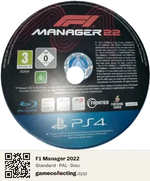 F1 Manager 2022 PlayStation 4, PAL disc