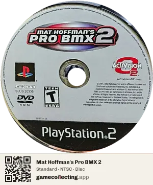 Mat Hoffman's Pro BMX 2 PlayStation 2, NTSC disc