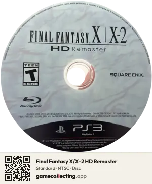 Final Fantasy X/X-2 HD Remaster PlayStation 3, NTSC disc