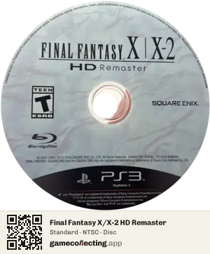 Final Fantasy X/X-2 HD Remaster PlayStation 3, NTSC disc