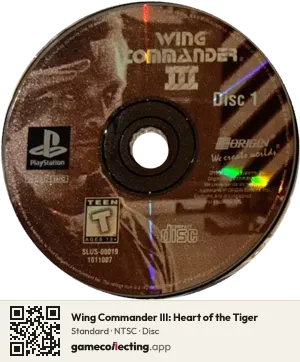 Wing Commander III: Heart of the Tiger PlayStation, NTSC disc