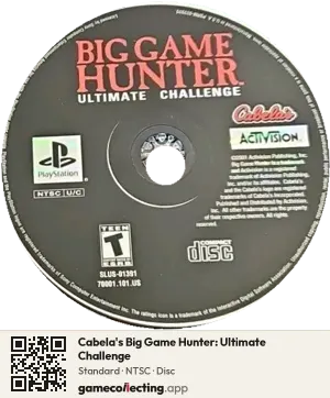 Cabela's Big Game Hunter: Ultimate Challenge PlayStation, NTSC disc