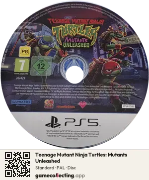 Teenage Mutant Ninja Turtles: Mutants Unleashed PlayStation 5, PAL disc