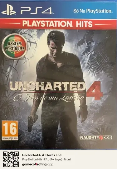 Uncharted 4: A Thief's End PlayStation 4, Portugal box front