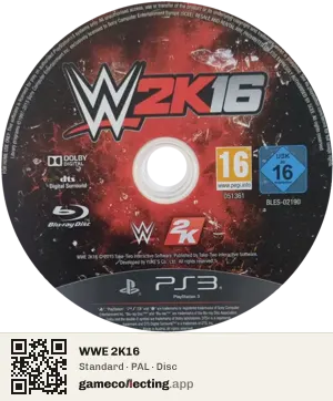 WWE 2K16 PlayStation 3, PAL disc