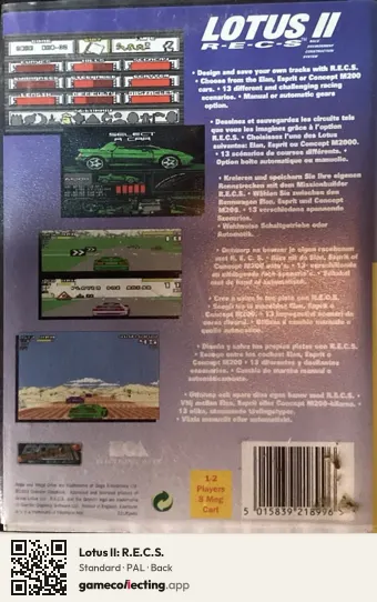 Lotus II: R.E.C.S. Sega Mega Drive / Genesis, PAL box back