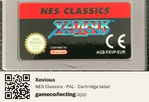 Xevious Game Boy Advance, PAL cartridge label