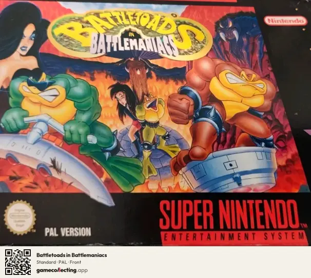 Battletoads in Battlemaniacs Super Nintendo Entertainment System, PAL box front