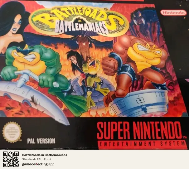 Battletoads in Battlemaniacs Super Nintendo Entertainment System, PAL box front