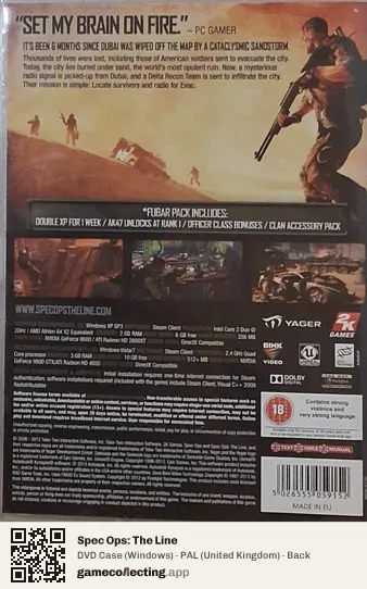 Spec Ops: The Line Computer, United Kingdom box back