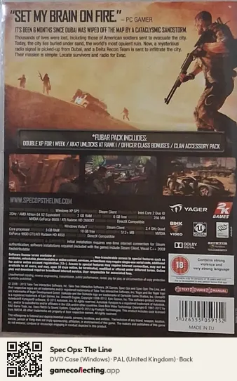 Spec Ops: The Line Computer, United Kingdom box back