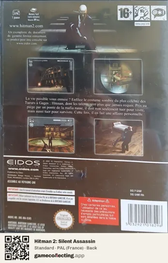 Hitman 2: Silent Assassin Nintendo GameCube, France box back