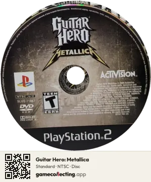 Guitar Hero: Metallica PlayStation 2, NTSC disc