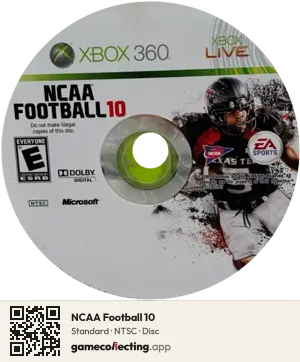 NCAA Football 10 Xbox 360, NTSC disc