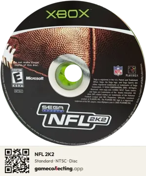 NFL 2K2 Xbox, NTSC disc