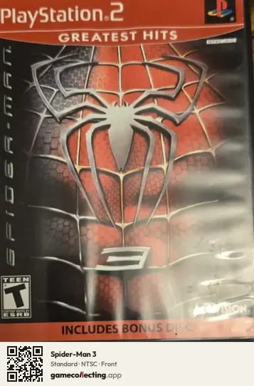 Spider-Man 3 PlayStation 2, NTSC box front