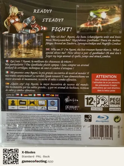 X-Blades PlayStation 3, PAL box back