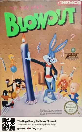 The Bugs Bunny Birthday Blowout Nintendo Entertainment System, United Kingdom box front