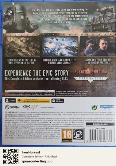 Iron Harvest PlayStation 5, PAL box back