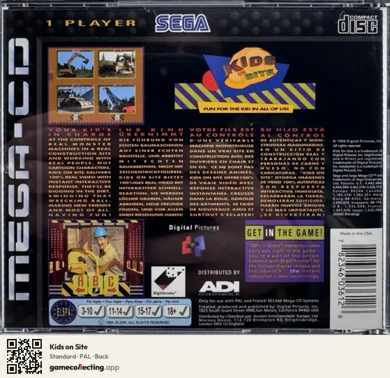 Kids on Site Sega Mega-CD / Sega CD, PAL box back