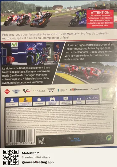 MotoGP 17 PlayStation 4, PAL box back