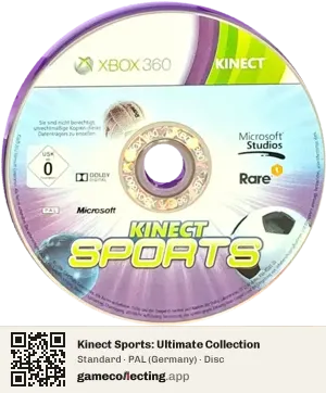 Kinect Sports: Ultimate Collection Xbox 360, PAL disc
