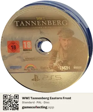 WWI Tannenberg Eastern Front PlayStation 5, PAL disc