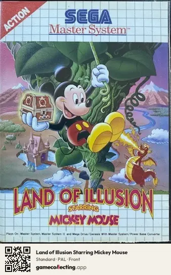 Land of Illusion Starring Mickey Mouse Sega Master System, PAL box front