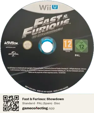 Fast & Furious: Showdown Nintendo Wii U, PAL disc