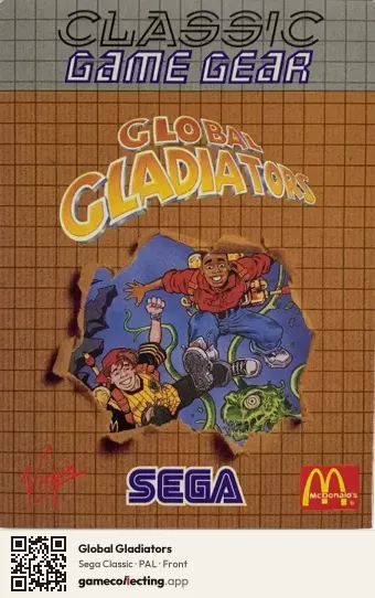 Global Gladiators Sega Game Gear, PAL box front