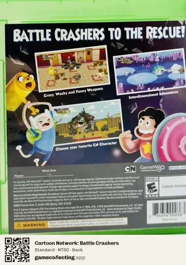 Cartoon Network: Battle Crashers Xbox One, NTSC box back