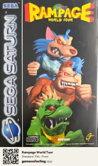 Rampage World Tour Sega Saturn, PAL box front