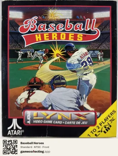 Baseball Heroes Atari Lynx, NTSC box front
