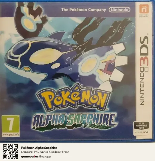 Pokémon Alpha Sapphire Nintendo 3DS, United Kingdom box front