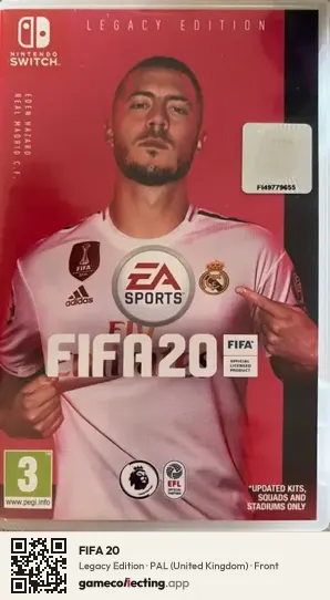 FIFA 20 Nintendo Switch, United Kingdom box front