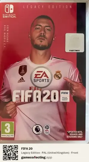 FIFA 20 Nintendo Switch, United Kingdom box front