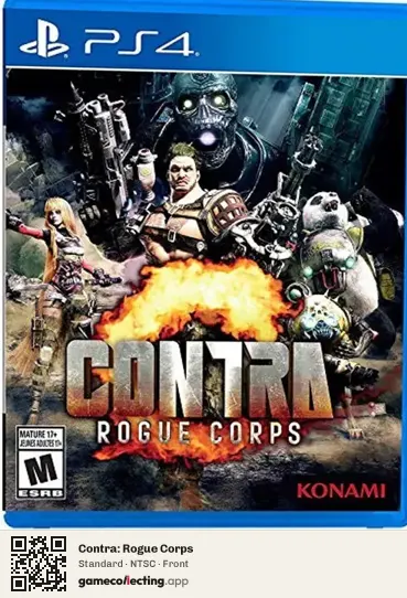 Contra: Rogue Corps PlayStation 4, NTSC box front