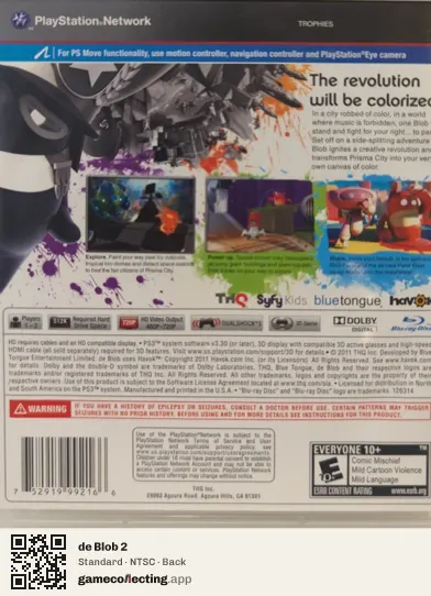 de Blob 2 PlayStation 3, NTSC box back