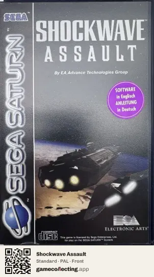 Shockwave Assault Sega Saturn, PAL box front