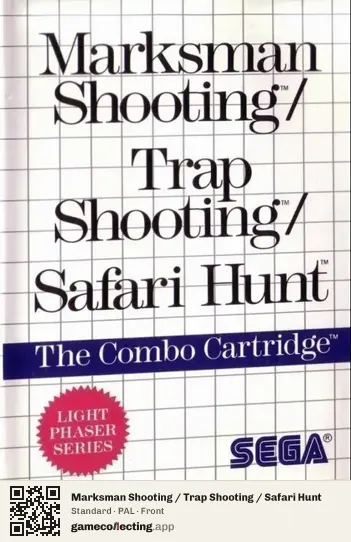 Marksman Shooting / Trap Shooting / Safari Hunt Sega Master System, PAL box front