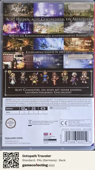 Octopath Traveler Nintendo Switch, Germany box back