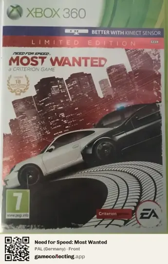 Need for Speed: Most Wanted Xbox 360, Germany box front