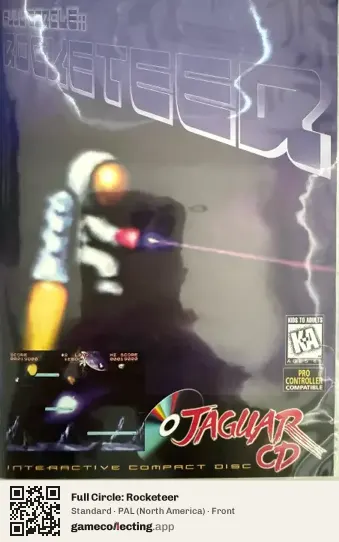 Full Circle: Rocketeer Atari Jaguar CD, North America box front
