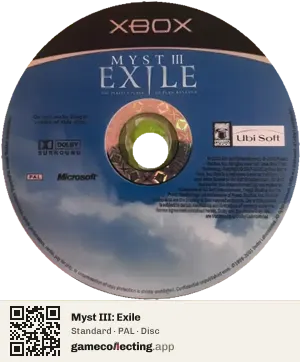 Myst III: Exile Xbox, PAL disc