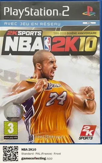 NBA 2K10 PlayStation 2, France box front