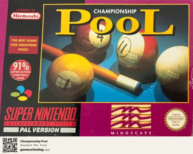 Championship Pool Super Nintendo Entertainment System, PAL box front
