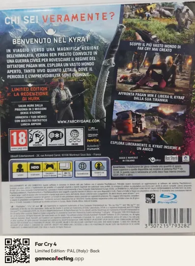 Far Cry 4 PlayStation 3, Italy box back