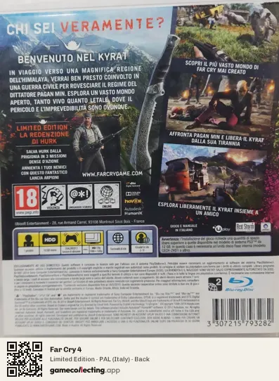 Far Cry 4 PlayStation 3, Italy box back
