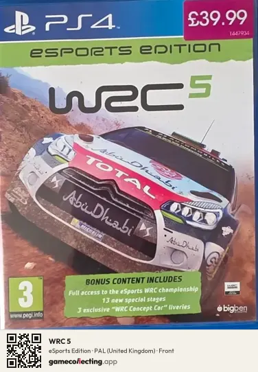 WRC 5 PlayStation 4, United Kingdom box front