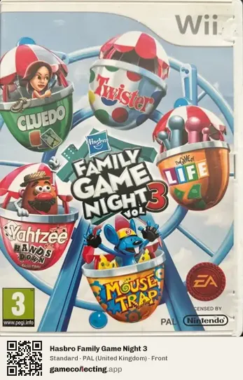 Hasbro Family Game Night 3 Nintendo Wii, United Kingdom box front